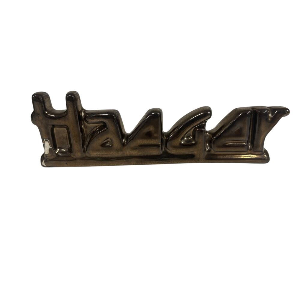 Vintage Haeger Pottery LOGO Shelf Display - Bronze Metallic MCM Pottery *Chip